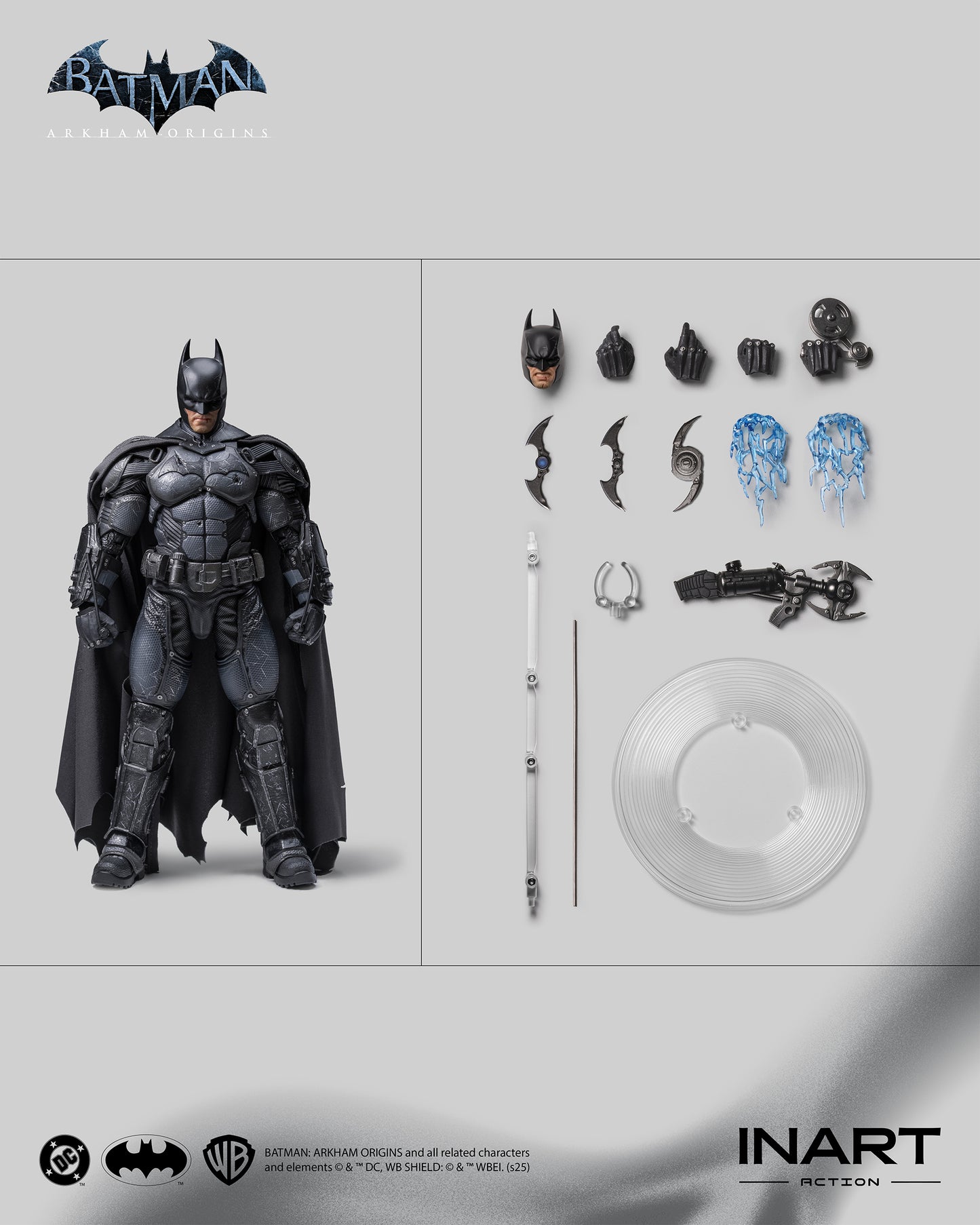 PRE-ORDER INART Action– Batman: Arkham Origins –  Batman (Battle Damaged Version) 1/12 Action Figure