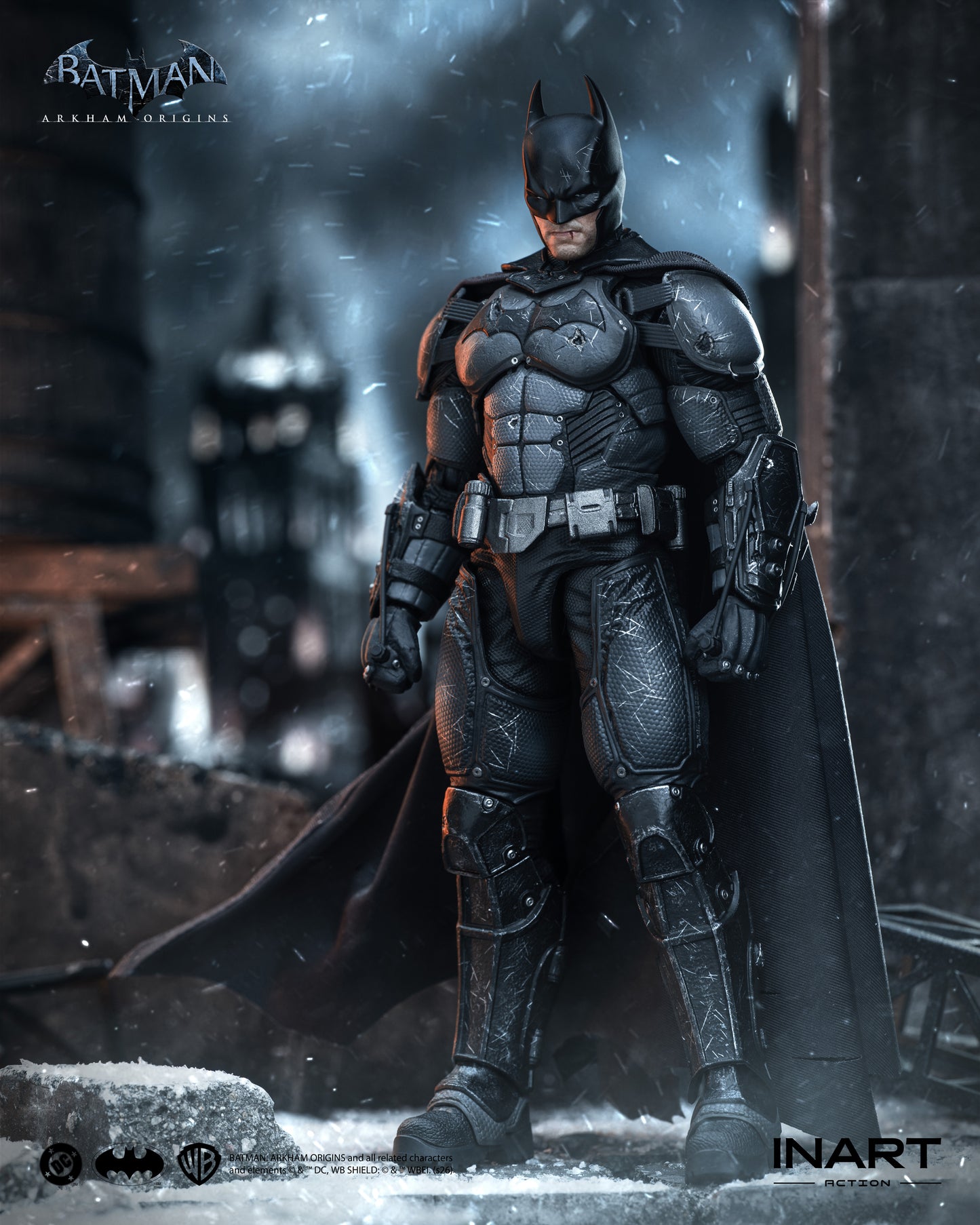 PRE-ORDER INART Action– Batman: Arkham Origins –  Batman (Battle Damaged Version) 1/12 Action Figure