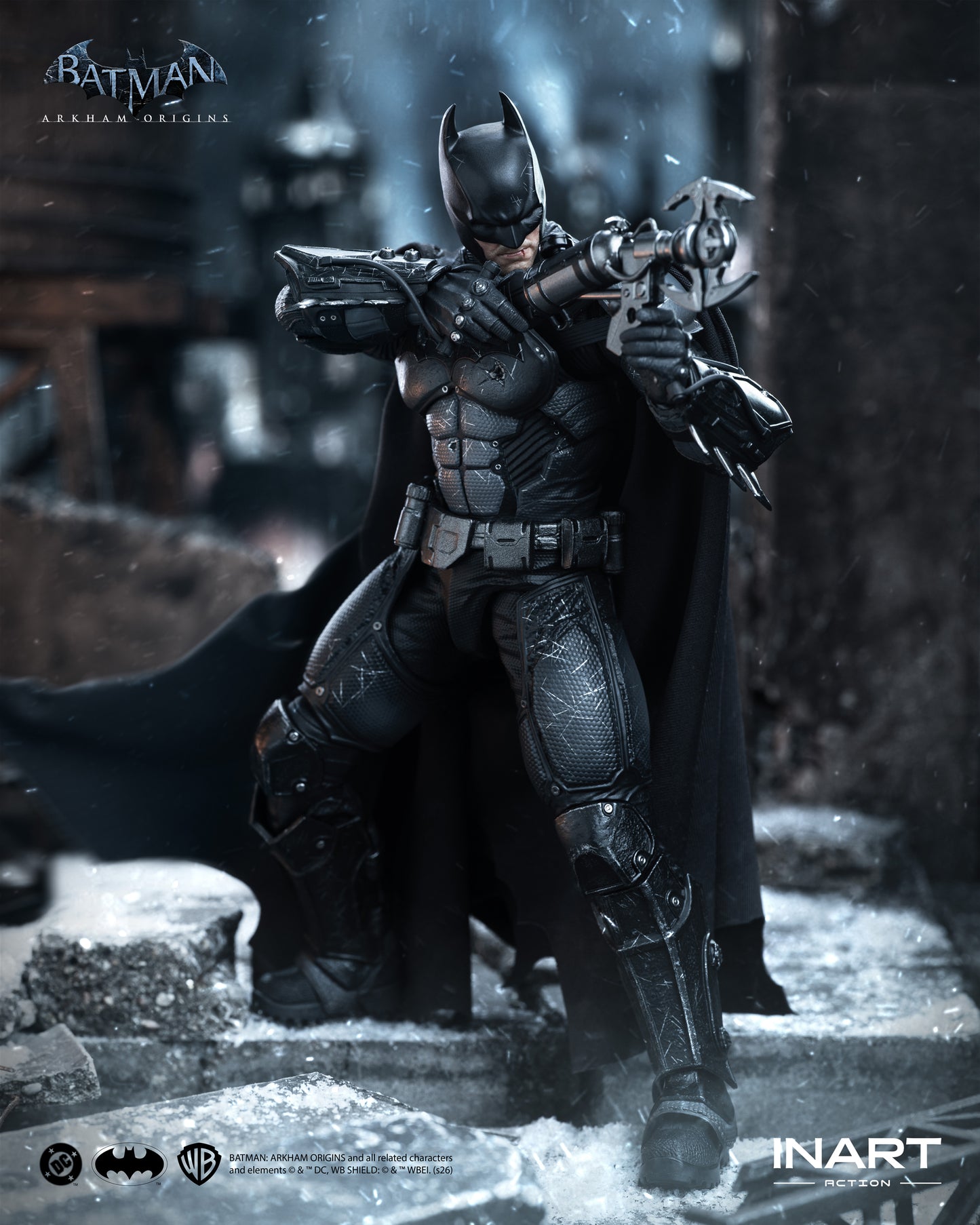 PRE-ORDER INART Action– Batman: Arkham Origins –  Batman (Battle Damaged Version) 1/12 Action Figure