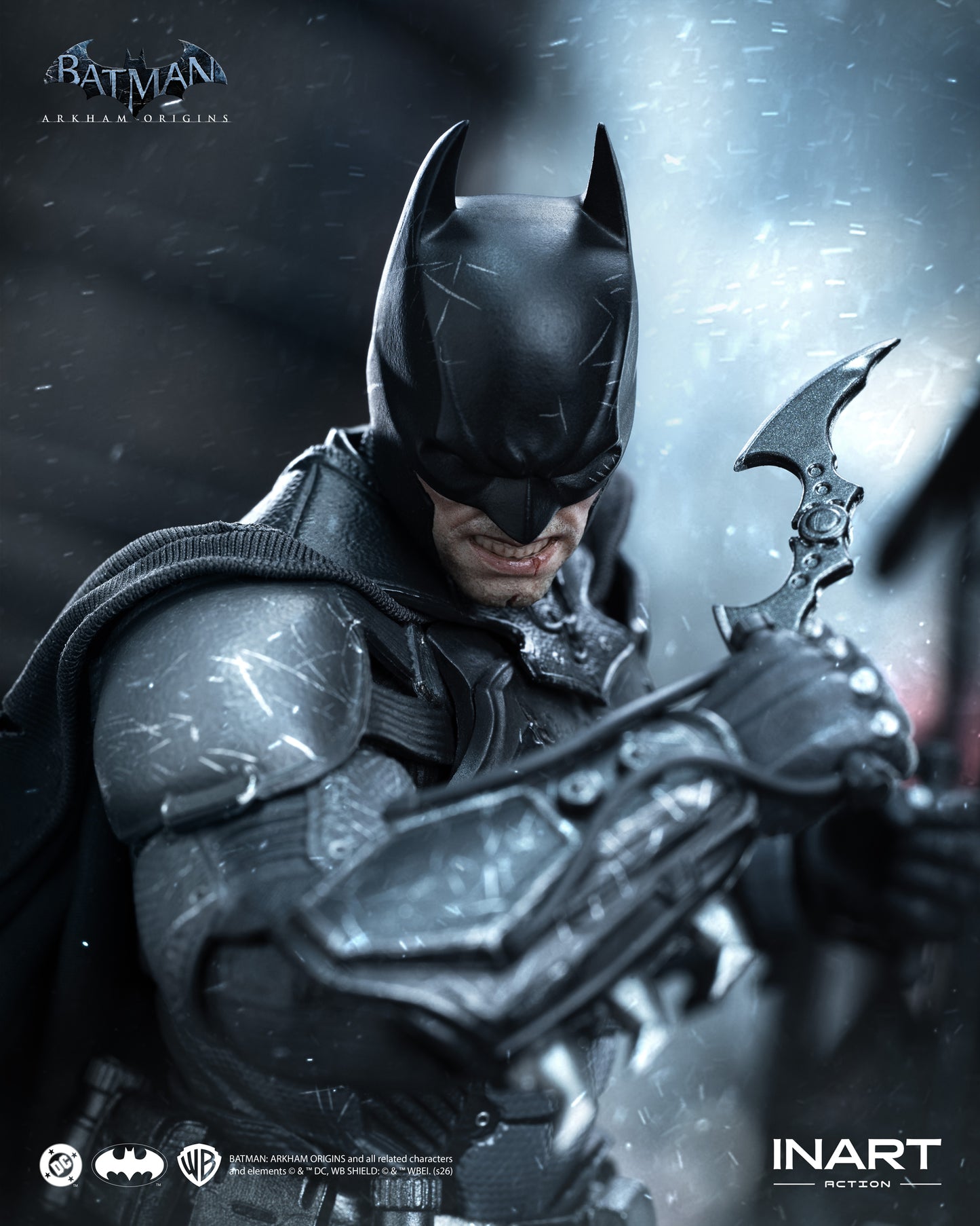 PRE-ORDER INART Action– Batman: Arkham Origins –  Batman (Battle Damaged Version) 1/12 Action Figure