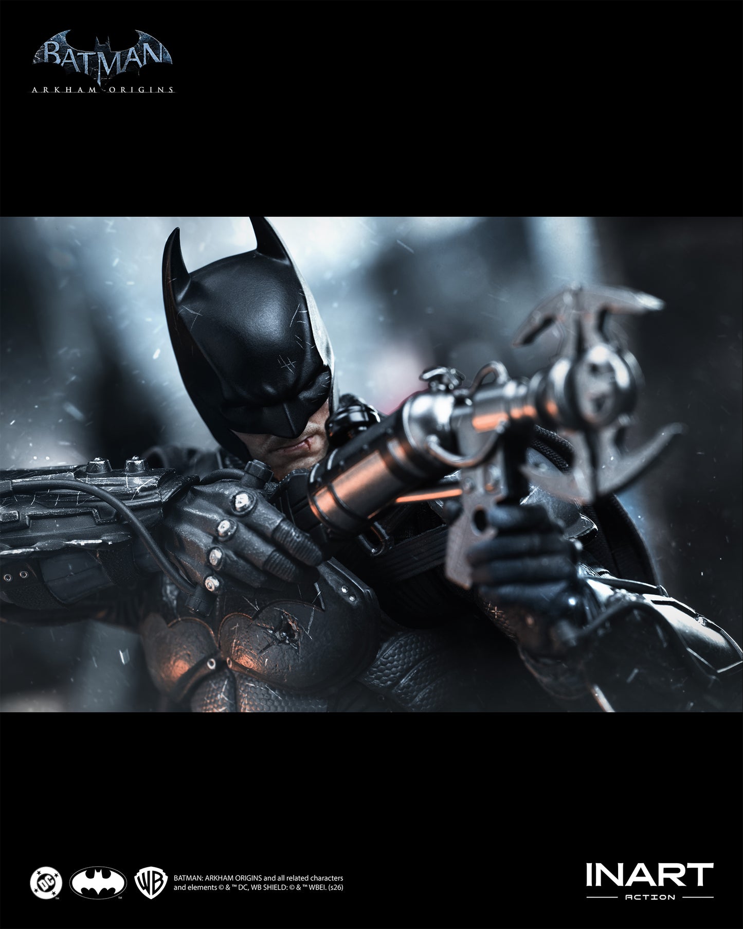 PRE-ORDER INART Action– Batman: Arkham Origins –  Batman (Battle Damaged Version) 1/12 Action Figure