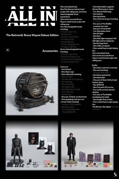 INART The Batman & Bruce Wayne 1:6 Scale Collectible Figure (Deluxe Edition ) (Rooted Hair)