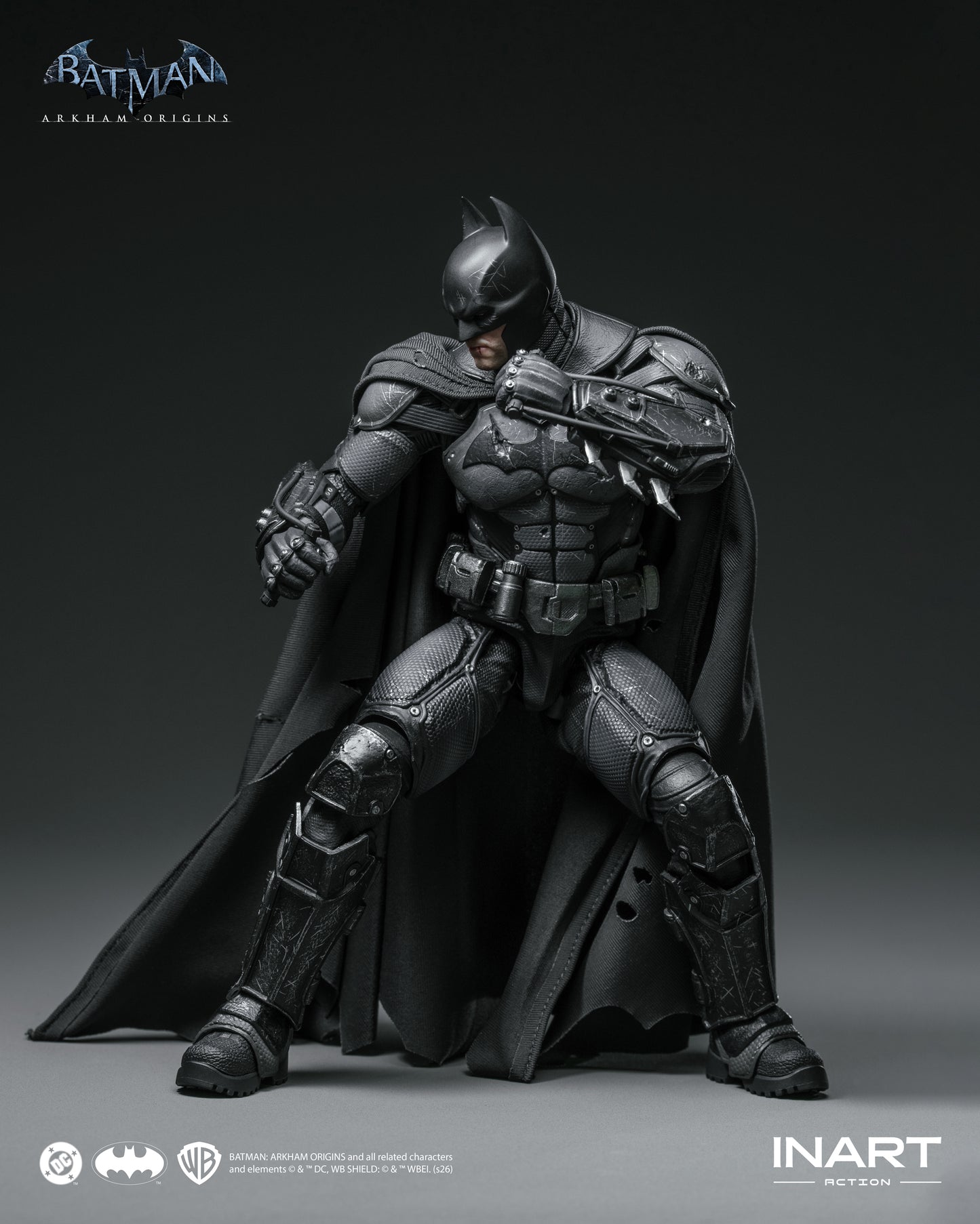PRE-ORDER INART Action– Batman: Arkham Origins –  Batman (Battle Damaged Version) 1/12 Action Figure