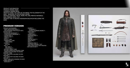 INART The Lord Of The Rings The Fellowship Of The Ring Aragorn 1/6th Scale Collectible Figure Premium Edition (Rooted Hair)