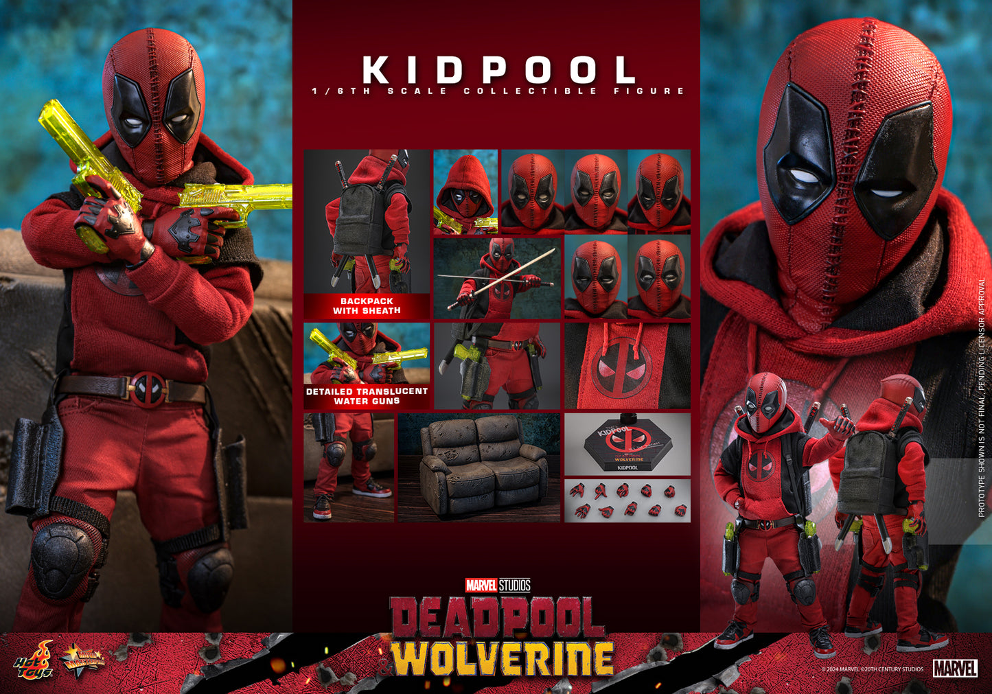 PRE-ORDER 1ST BATCH: HOT TOYS MMS763 DEADPOOL & WOLVERINE KIDPOOL 1/6TH SCALE COLLECTIBLE FIGURE