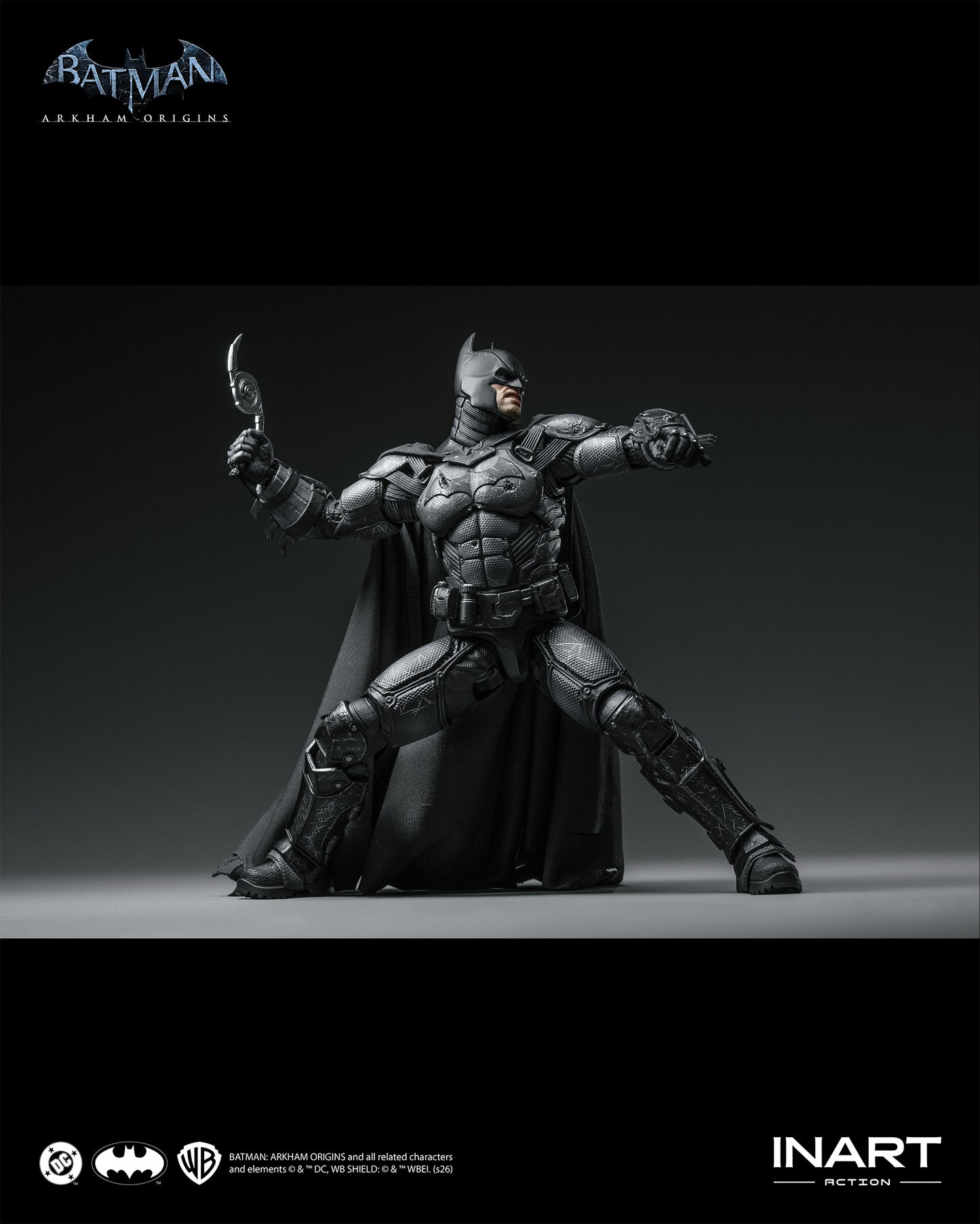PRE-ORDER INART Action– Batman: Arkham Origins –  Batman (Battle Damaged Version) 1/12 Action Figure