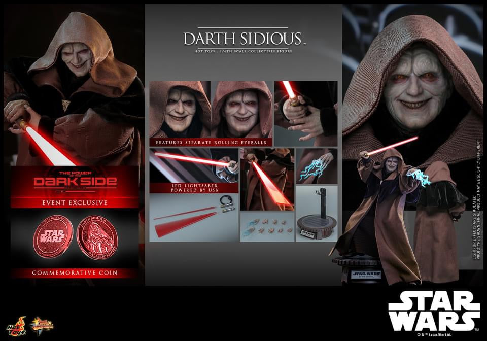 PRE-ORDER HOT TOYS STAR  MMS745B WARS: REVENGE OF THE SITH DARTH SIDIOUS 1/6TH SCALE COLLECTIBLE FIGURE