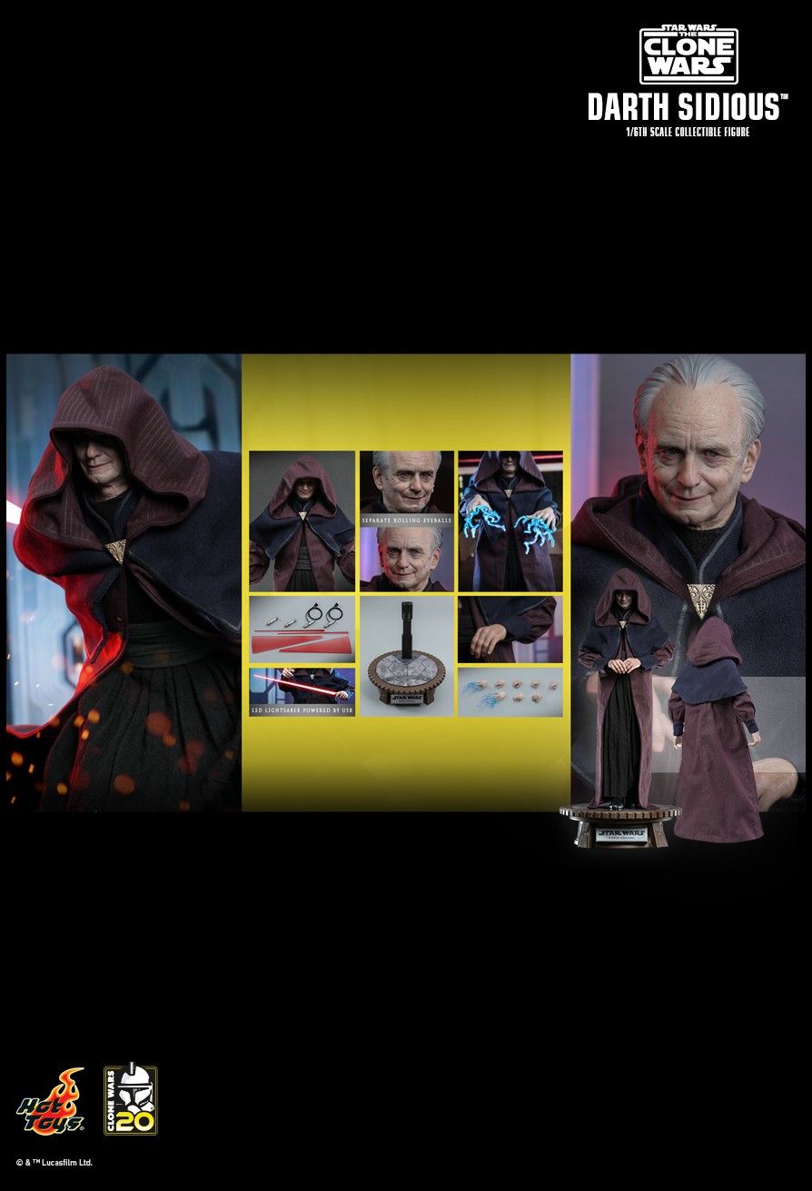 HOT TOYS TMS102 STAR WARS: THE CLONE WARS DARTH SIDIOUS 1/6TH SCALE COLLECTIBLE FIGURE