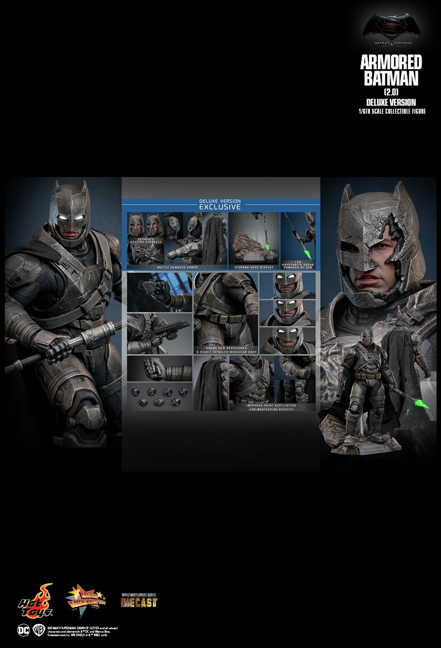 PRE-ORDER HOT TOYS MMS743D63 BATMAN V SUPERMAN: DAWN OF JUSTICE ARMORED BATMAN (2.0) 1/6TH SCALE COLLECTIBLE FIGURE (DELUXE VERSION)