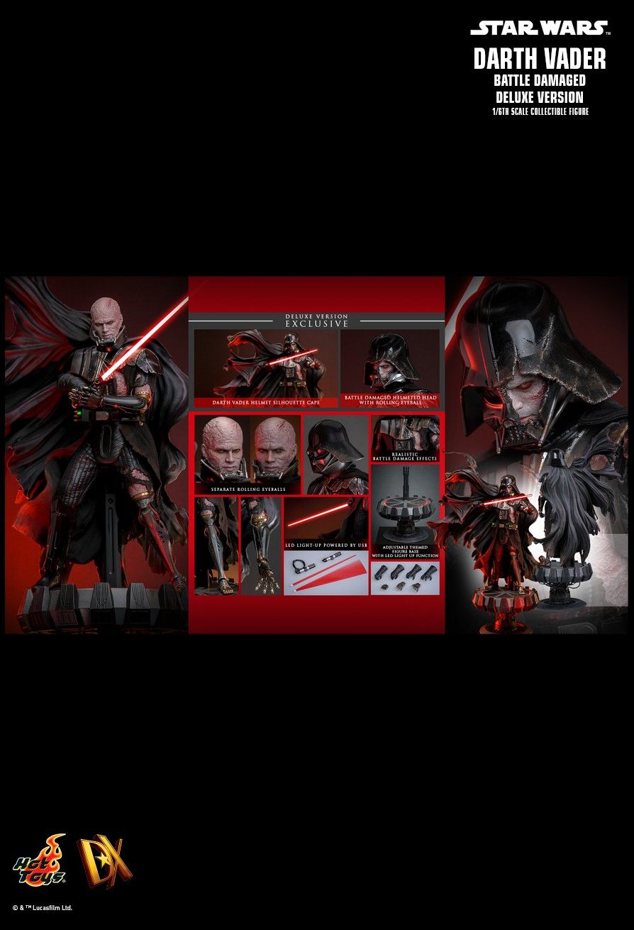 PRE-ORDER HOT TOYS DX45 STAR WARS DARTH VADER (BATTLE DAMAGED)(DELUXE VERSION) 1/6TH SCALE COLLECTIBLE FIGURE