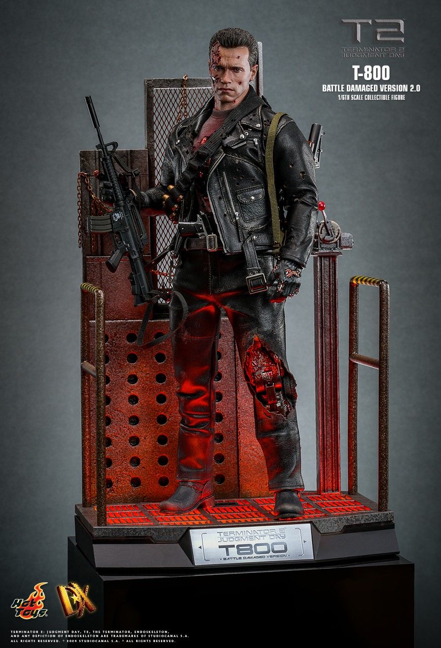 PRE-ORDER 2ND BATCH HOT TOYS DX46 TERMINATOR 2: JUDGMENT DAY T-800 (BATTLE DAMAGED VERSION 2.0) 1/6TH SCALE COLLECTIBLE FIGURE