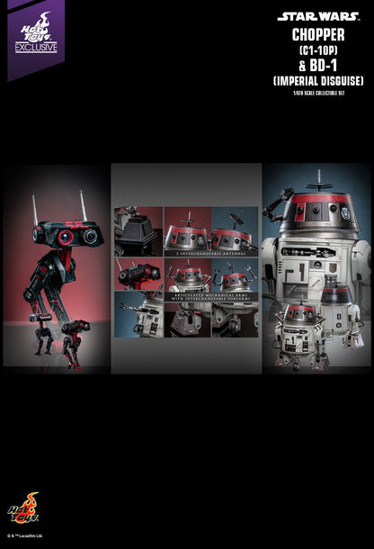EVENT STOCK HOT TOYS TMS152 STAR WARS CHOPPER (C1-10P) & BD-1 (IMPERIAL DISGUISE) [HOT TOYS EXCLUSIVE] 1/6TH SCALE COLLECTIBLE SET