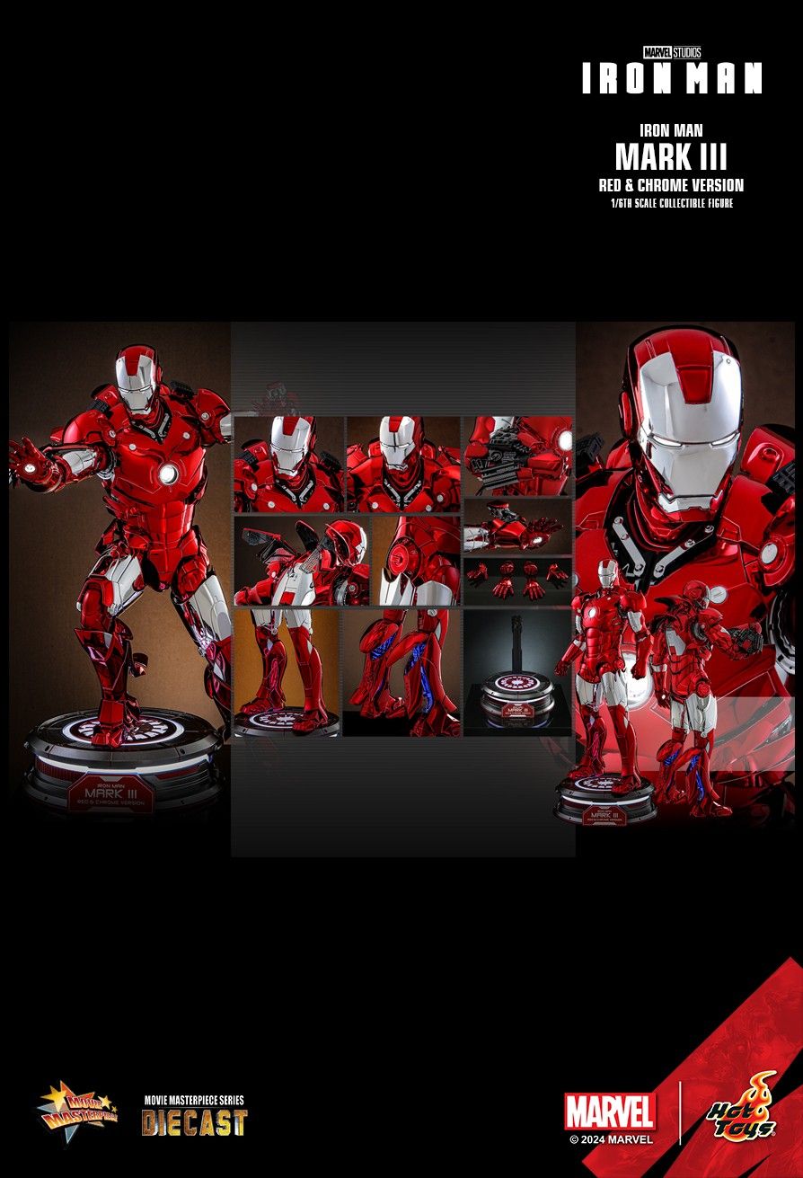 HOT TOYS MMS744D64 IRON MAN IRON MAN MARK III (RED & CHROME VERSION) HOT TOYS EXCLUSIVE